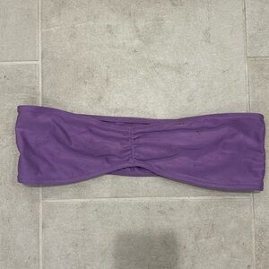 FRANKIES BIKINI PURPLE BANDEAU AND DOUBLE STRING BOTTOM